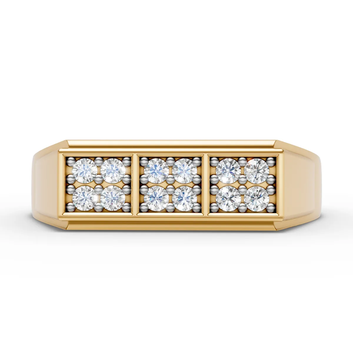 Triple Cluster Diamond Ring